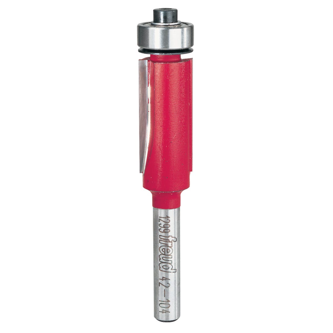 Bearing flush trim router bit double flute