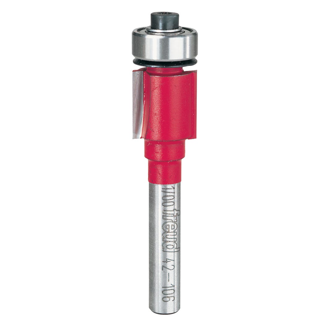 Bearing flush trim router bit double flute