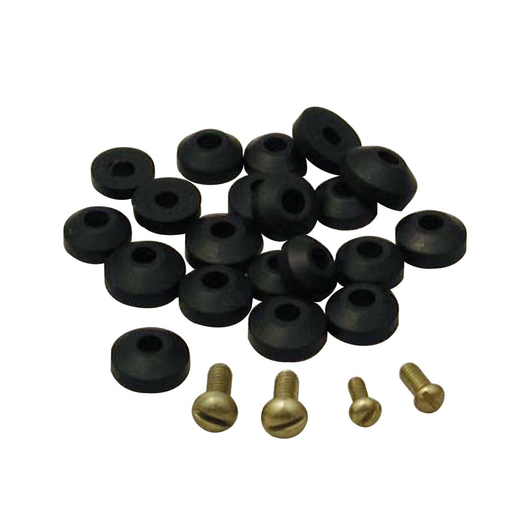 Bevelled washer assortment kit with screws for faucet