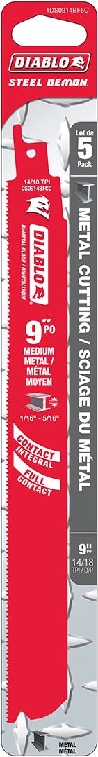 Diablo Alternate Bi-metal Blades for Metal, 9-In, 5/Pk