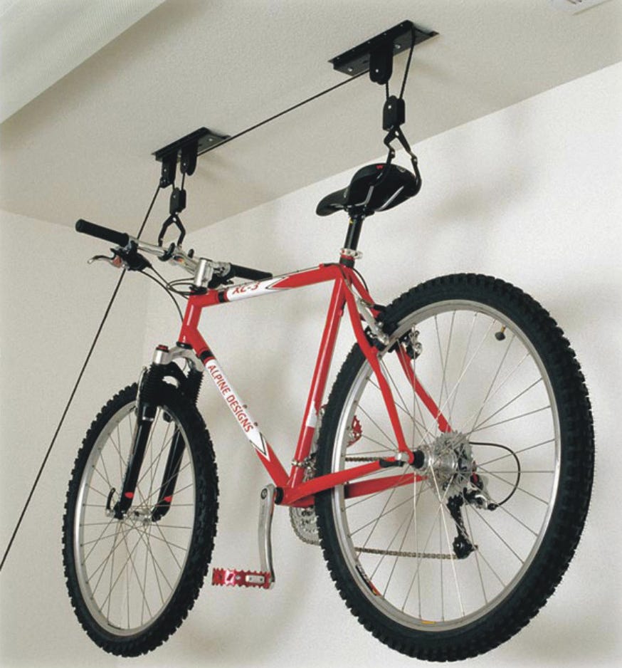 Bicycle lift holder in steel