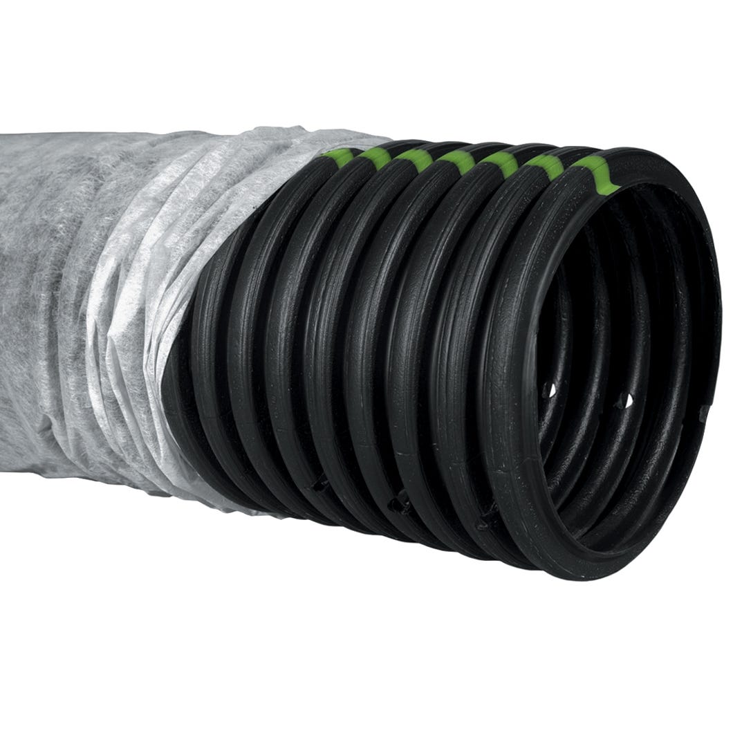 Black Sock Pipe Single Wall Perforated Drainage, 4-in. X 10-ft.
