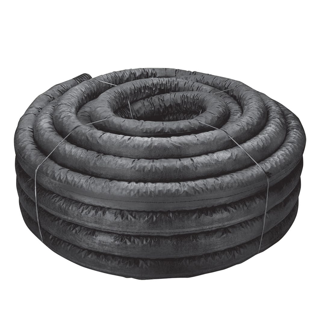 Black Sock Pipe Single Wall Perforated Drainage, 4-in. X 150-ft.