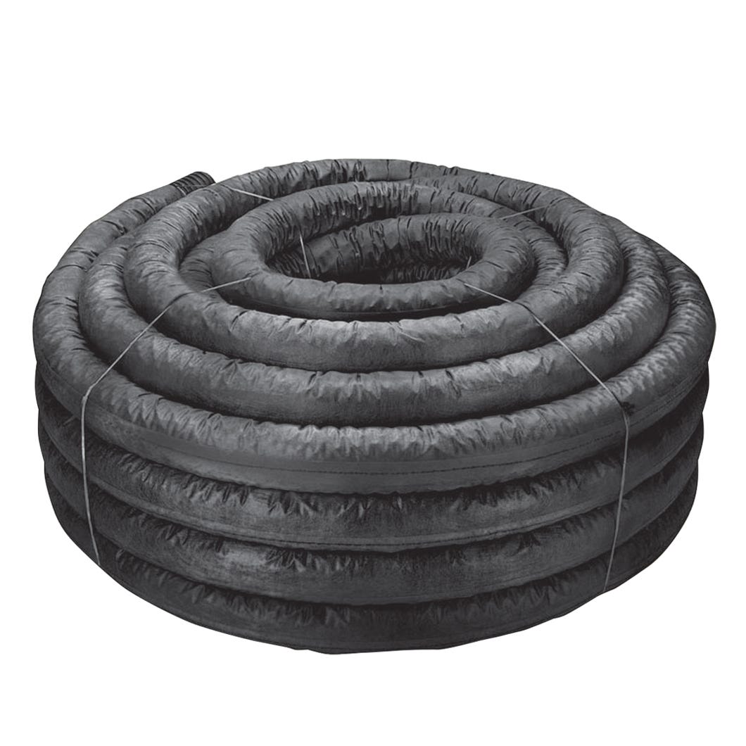Black Sock Pipe Single Wall Perforated Drainage, 4-in. X 250-ft.