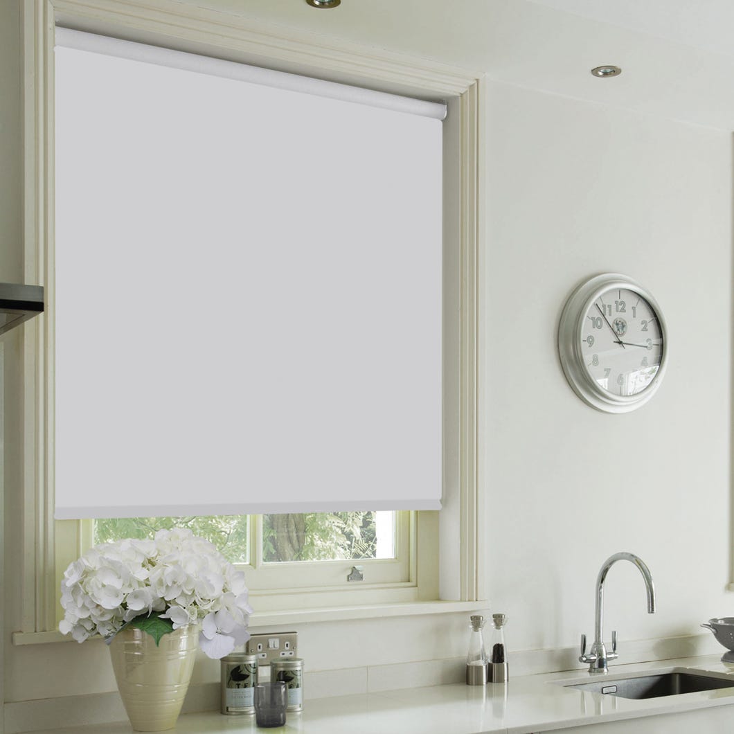 Lauren Taylor Blackout Cordless Roller Blind, White, 79-in. X 77-in.