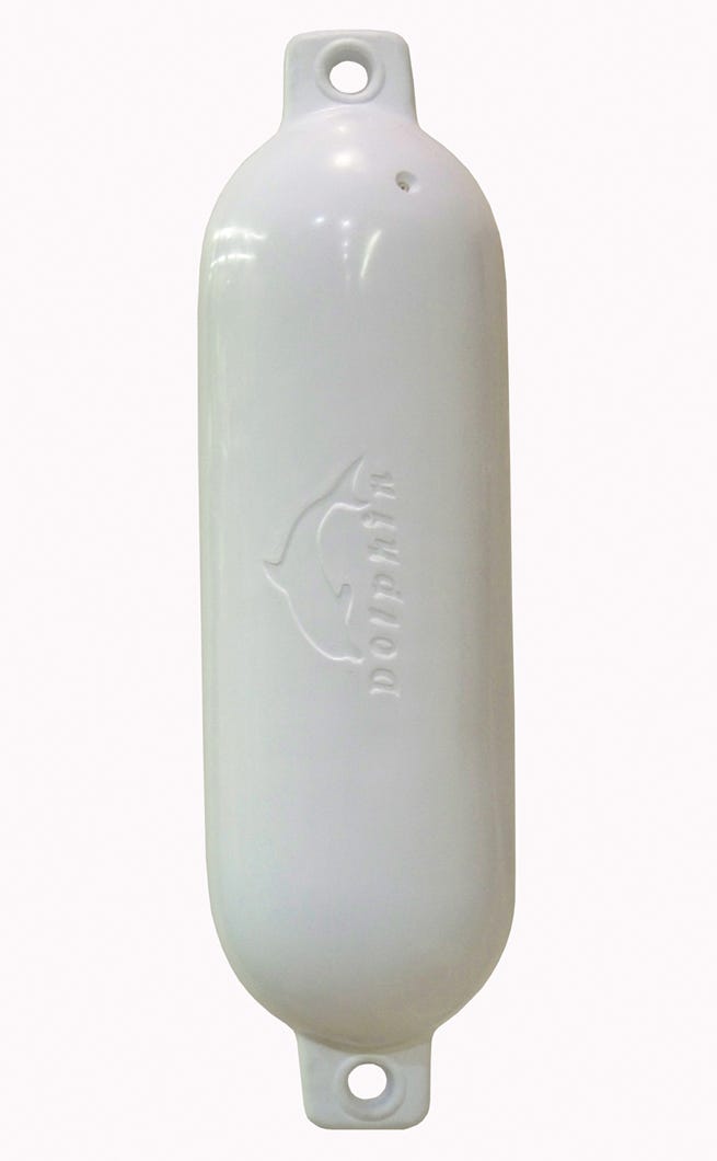 Dock Edge Dolphin Smooth Twin Eye Fender, White, 4 1/2-in. X 16-in.