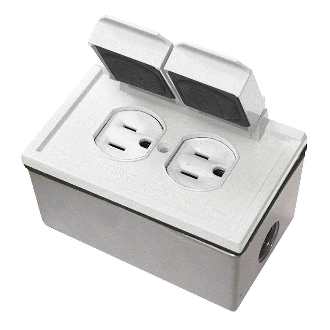 Box kit weatherproof outdoor receptacles - duplex