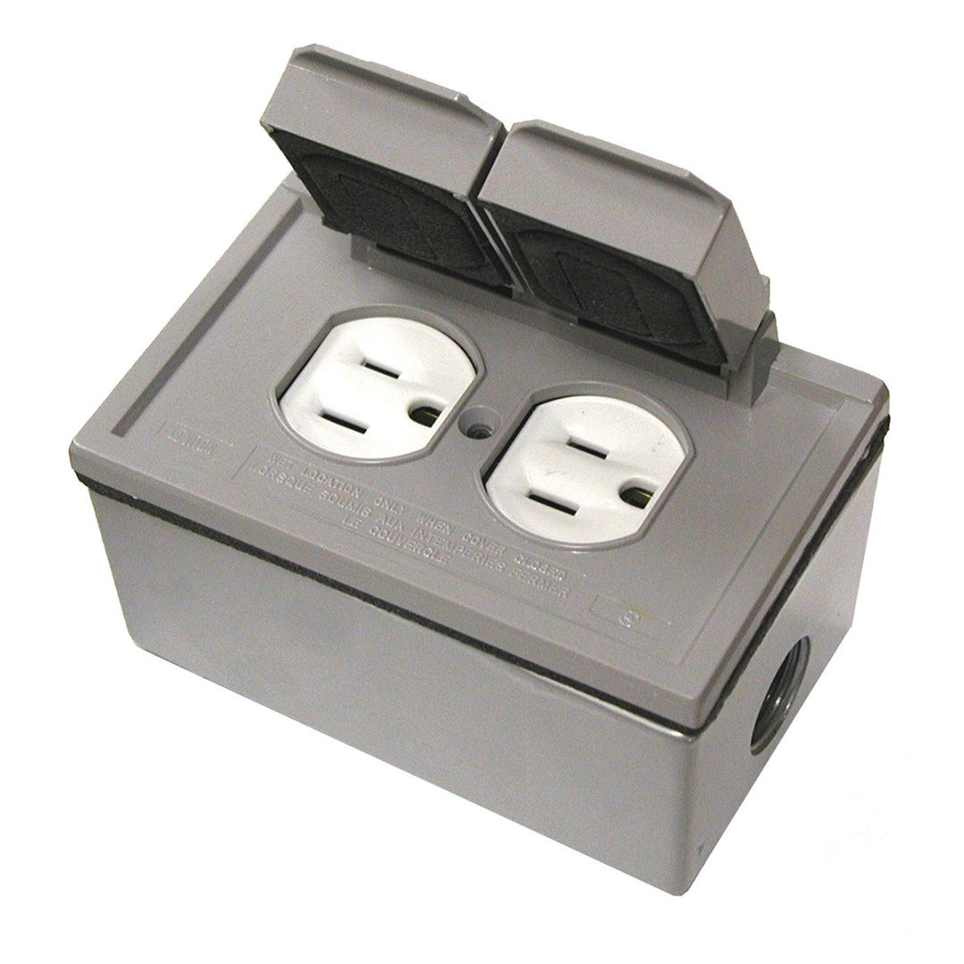 Box kit weatherproof outdoor receptacles - duplex