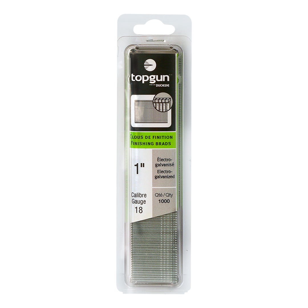 Brad Nails, 18 Ga, 1 in., 1000/Pack