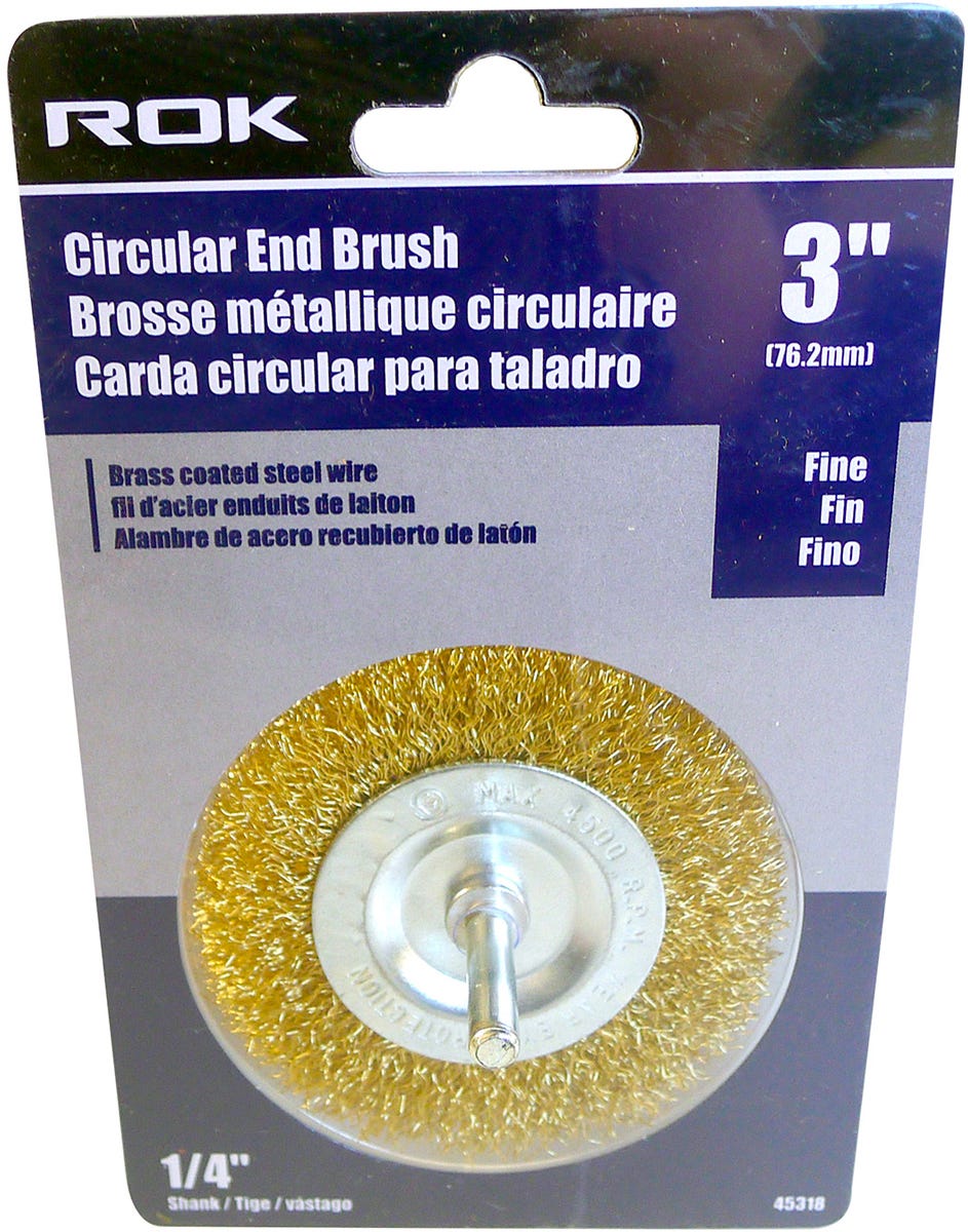 Brass End Circular Brush Fine, 3-in.