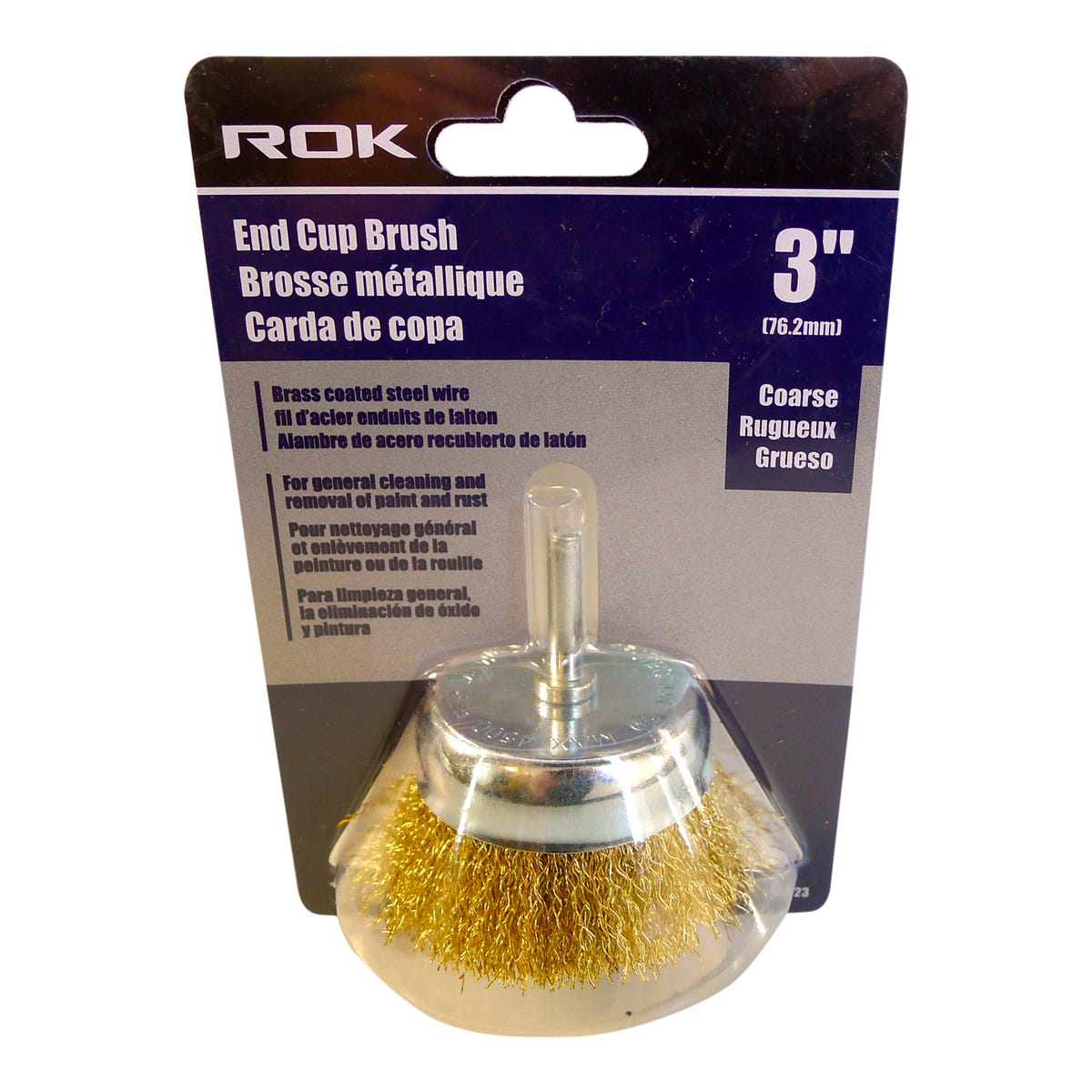 Brass End Cup Brush Coarse, 3-in.