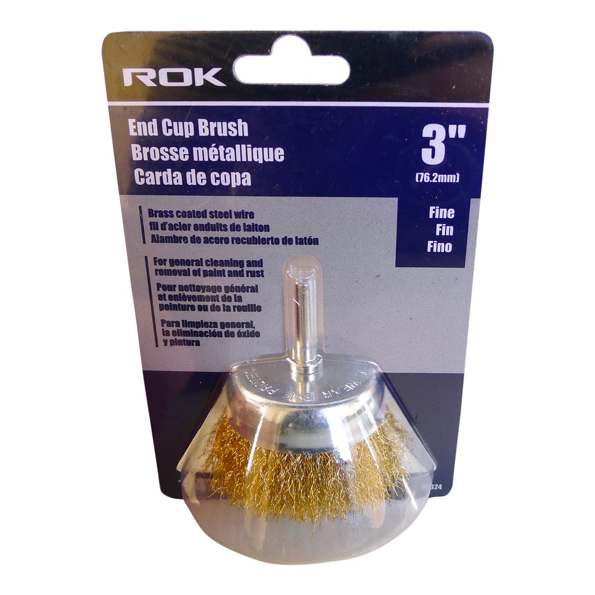 Brass End Cup Brush Fine, 3-in.