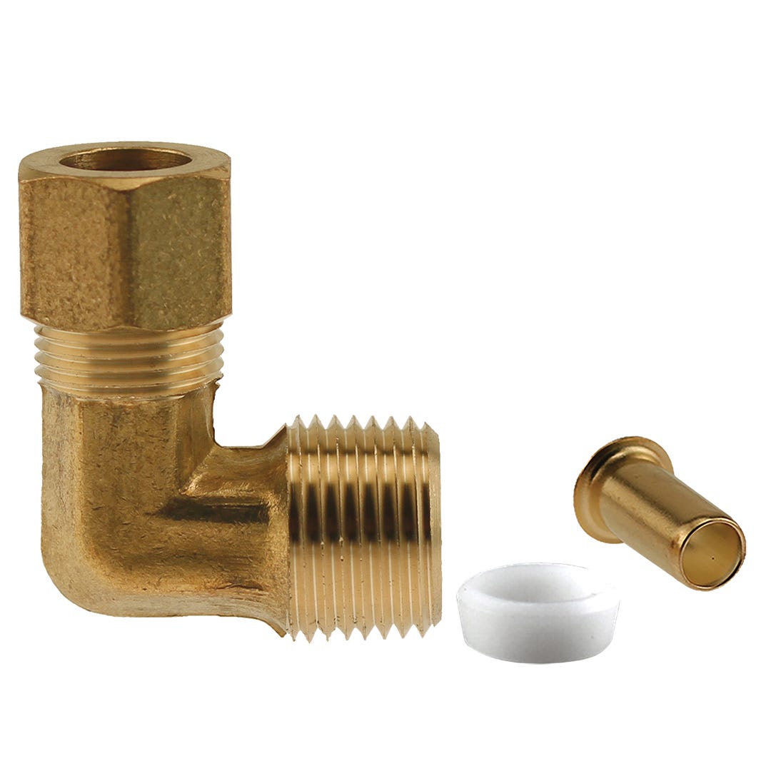 Brass Fitting Compression Elbow, 3/8-in. X 3/8-in.