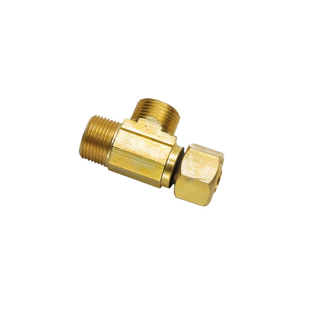Brass Swivel Adapter, 3/8-in. X 3/8-in. X 1/4-in. Comp