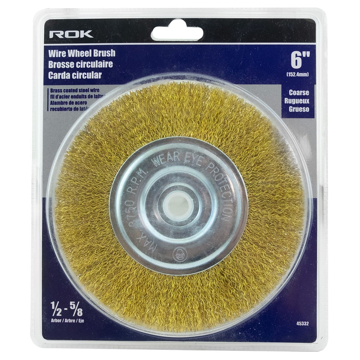 Brass Wire Wheel Brush Coarse, 6-in.