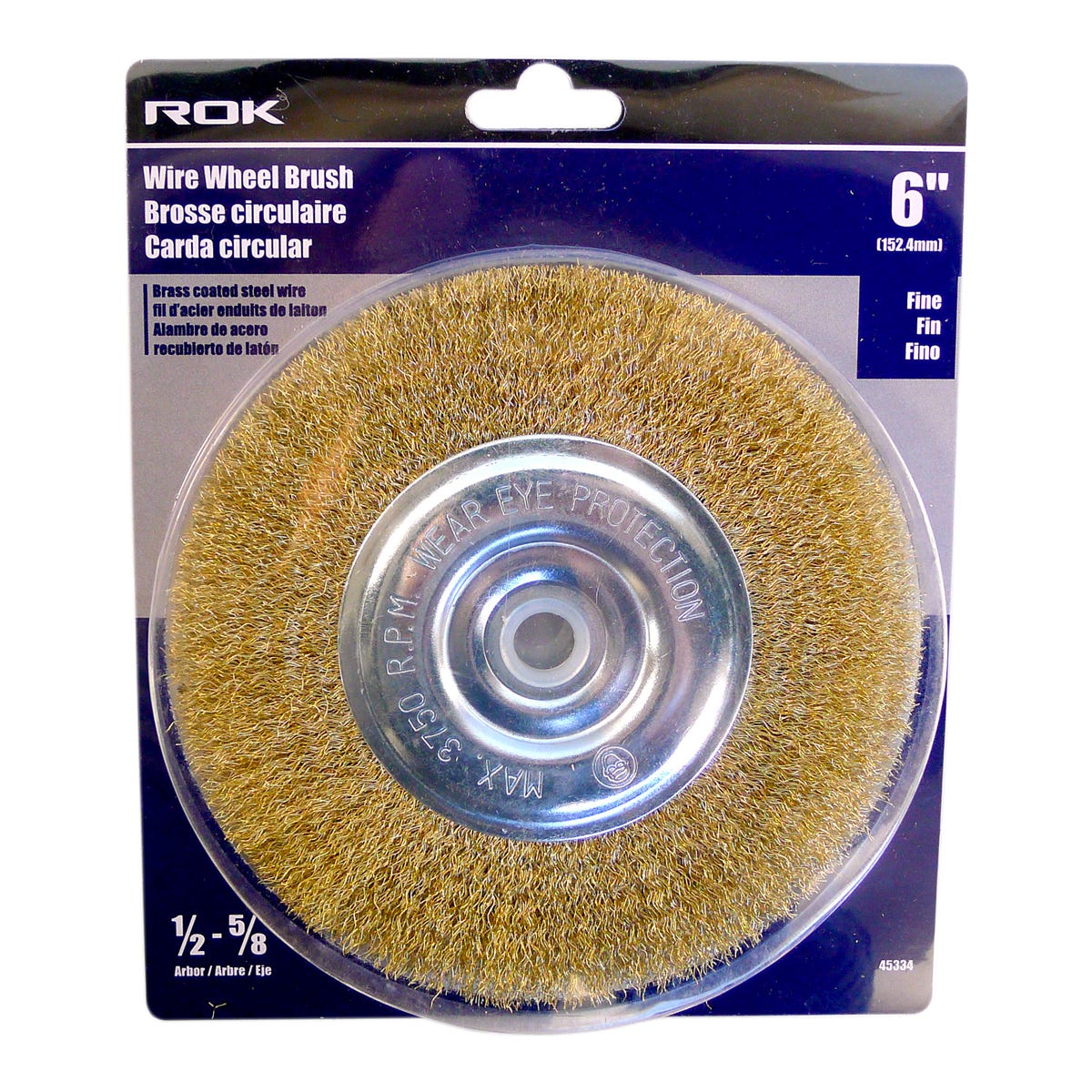 Brass Wire Wheel Brush Fine, 6-in.