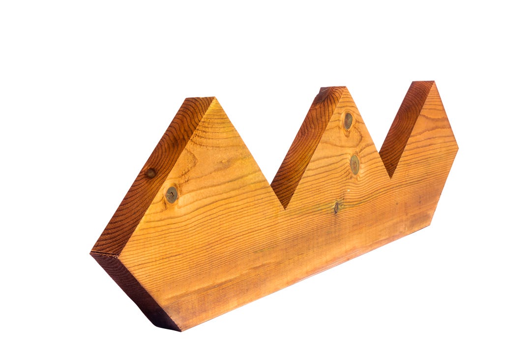 Brown treated wood 3-steps stair stringer