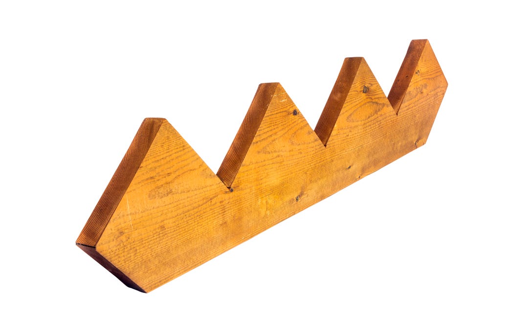Brown treated wood 4-steps stair stringer