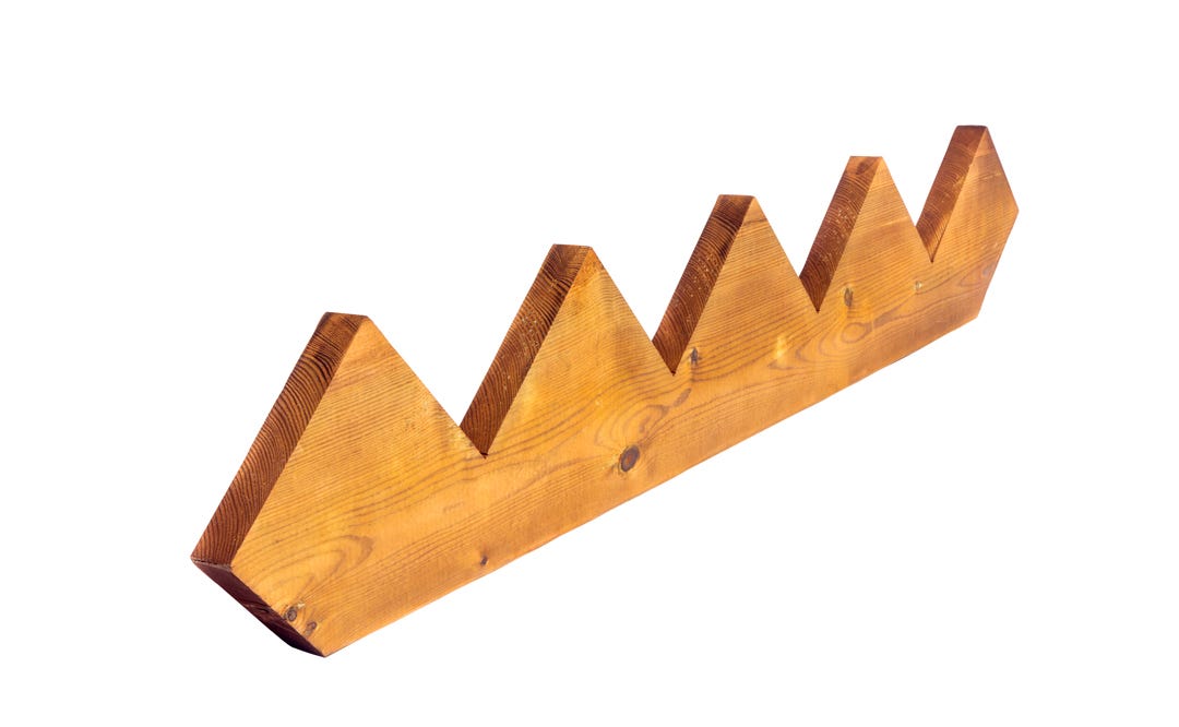 Brown treated wood 5-steps stair stringer