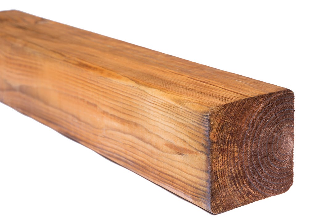Brown treated wood 6 x 6 x 16