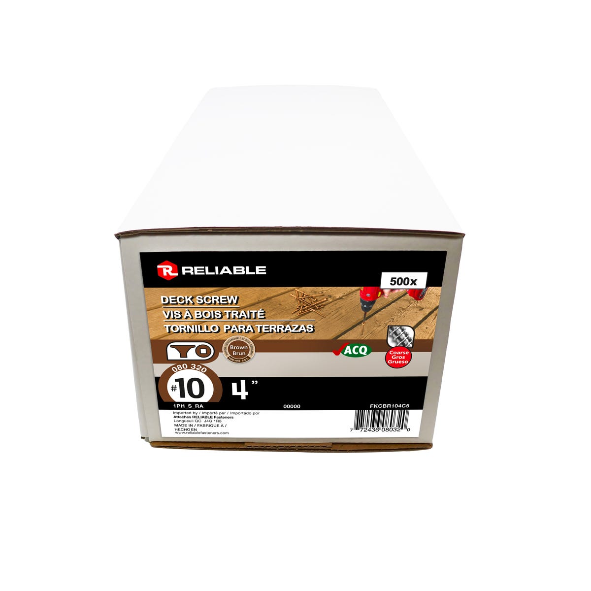 Brown Treated Wood Screw, 10-in. X 4-in., 500/Box