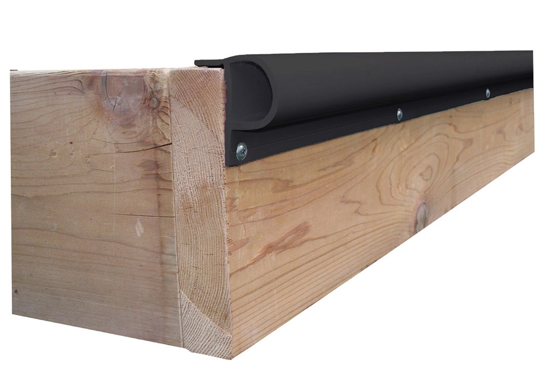 Dock Edge PVC P-Profile Dock Edging, Small, Black, 3' X 8'