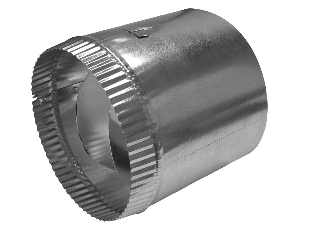 Galvanized Butterfly Damper, 4-in.