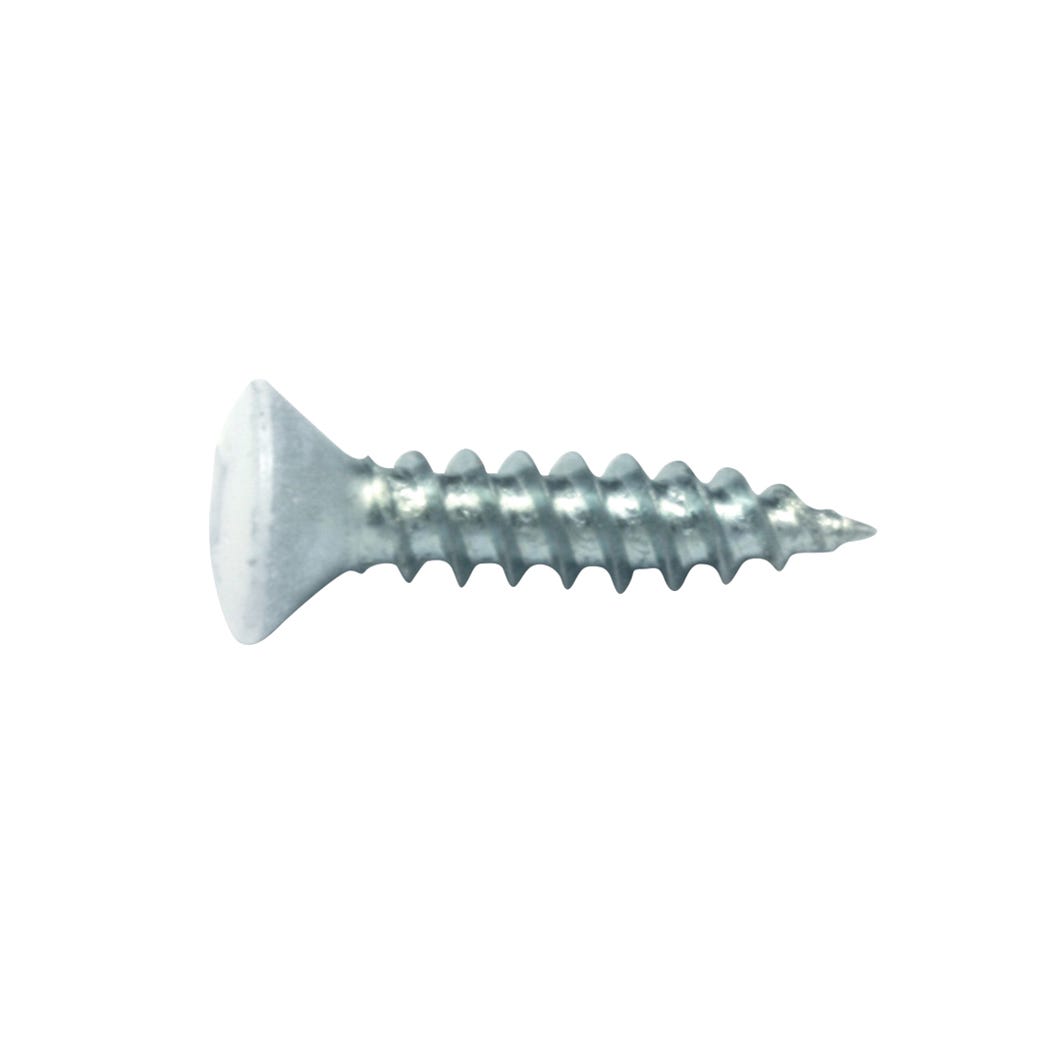 Cabinet Hinge Screw White Oval Head, #5 X 5/8-in., 20/Pack