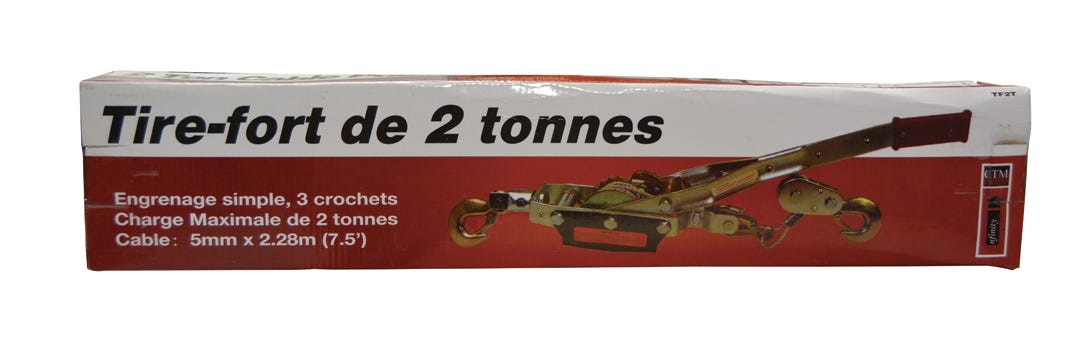 Cable Puller 2 Ton with Single Gear, 2 Hooks