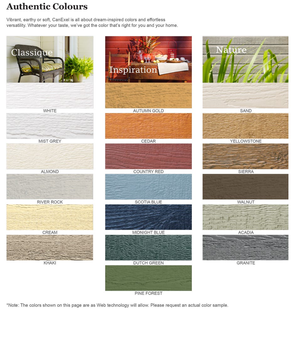 CanExel Horizontal Outdoor Siding, Mist Grey, Ridgewood D-5