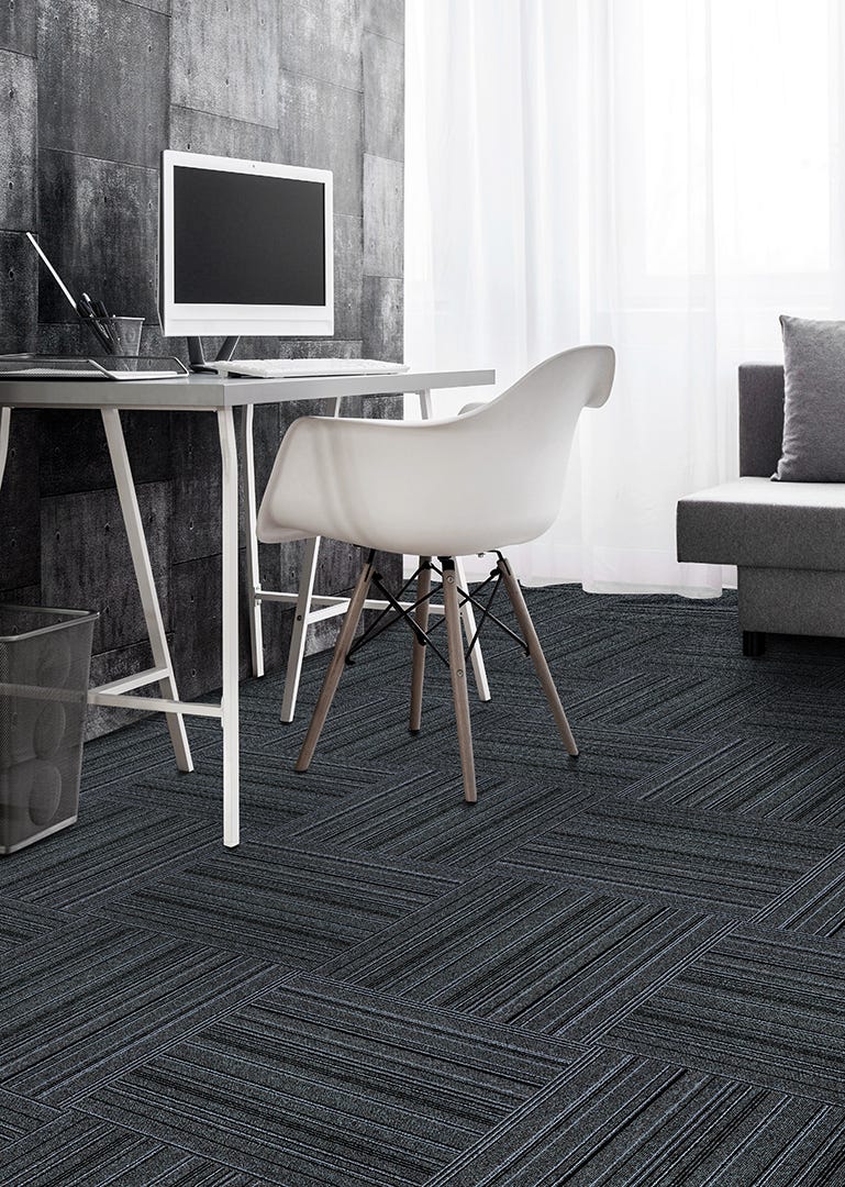 AXCESS Carpet Tiles, 19.75 in. x 19.75 in., 8 Tiles, Charcoal