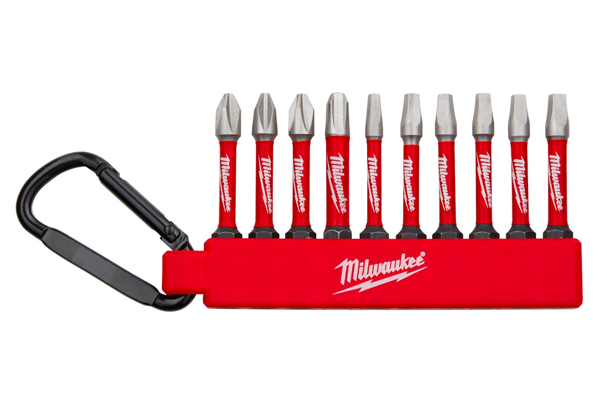 Carabiner with 10 screwdriver bits SHOCKWAVE PH/SQ