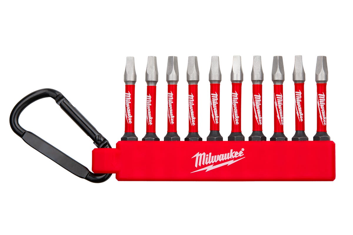 Carabiner with 10 screwdriver bits SHOCKWAVE SQ #2