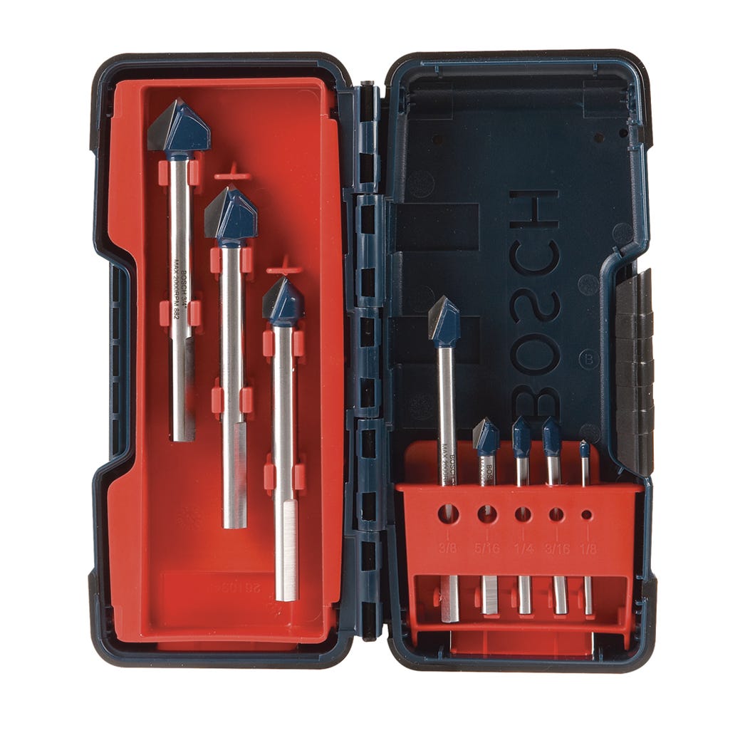 BOSCH GT3000 Glass and Tile Bit Set, 8/Pack