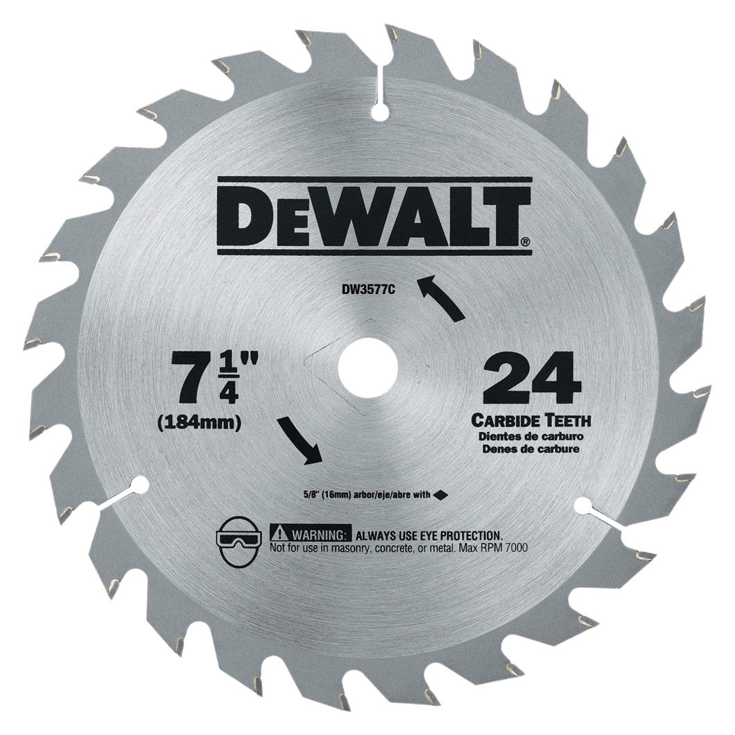 Carbide Saw Blade, 7-1/4 in., 24 teeth