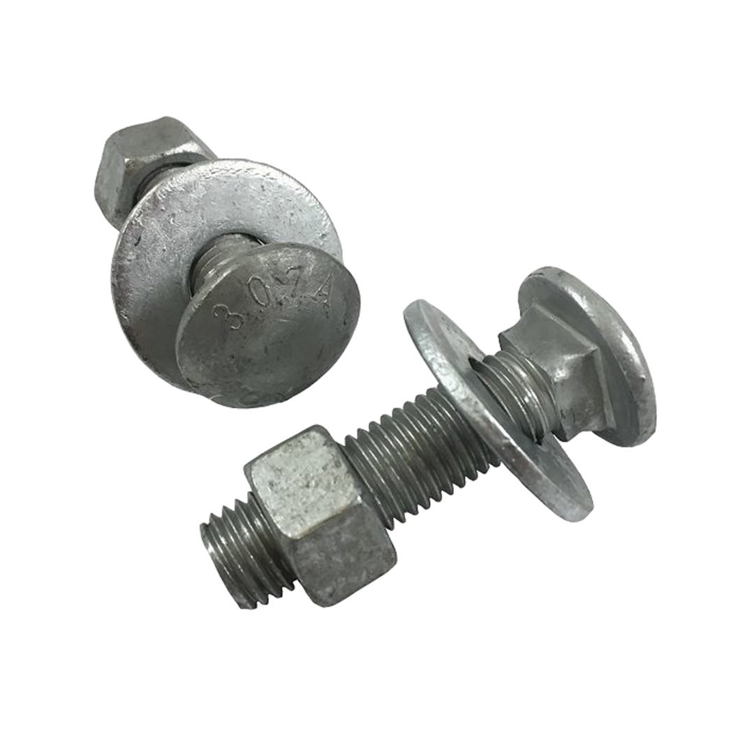 Carriage Bolt with Nut & Washer, Pan Head, 1/2 X 4-in., 2/Pack