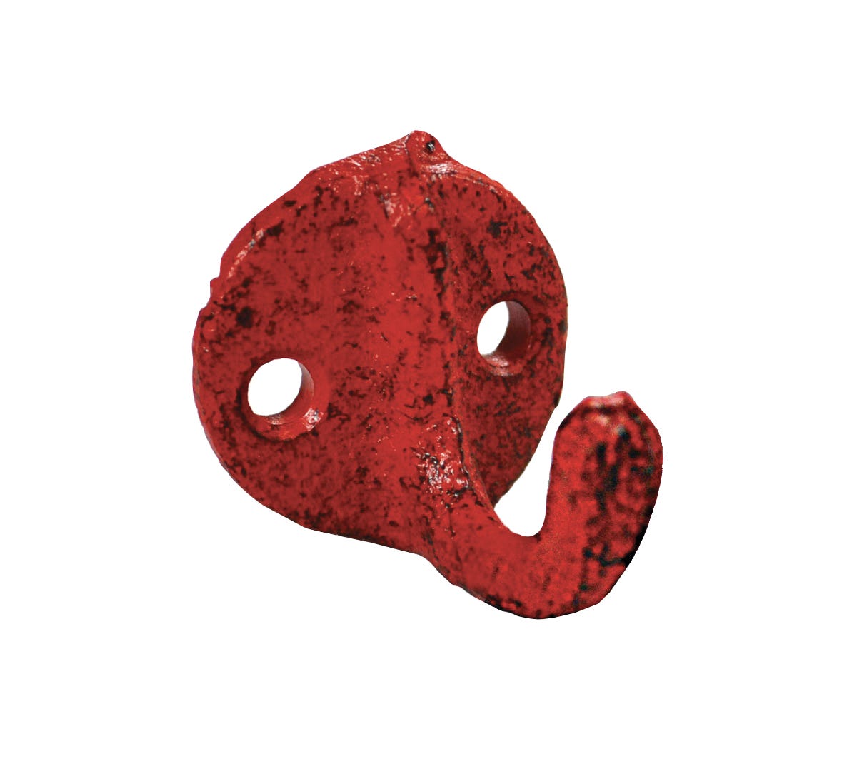 Single Cast Iron Robe Hook, Red