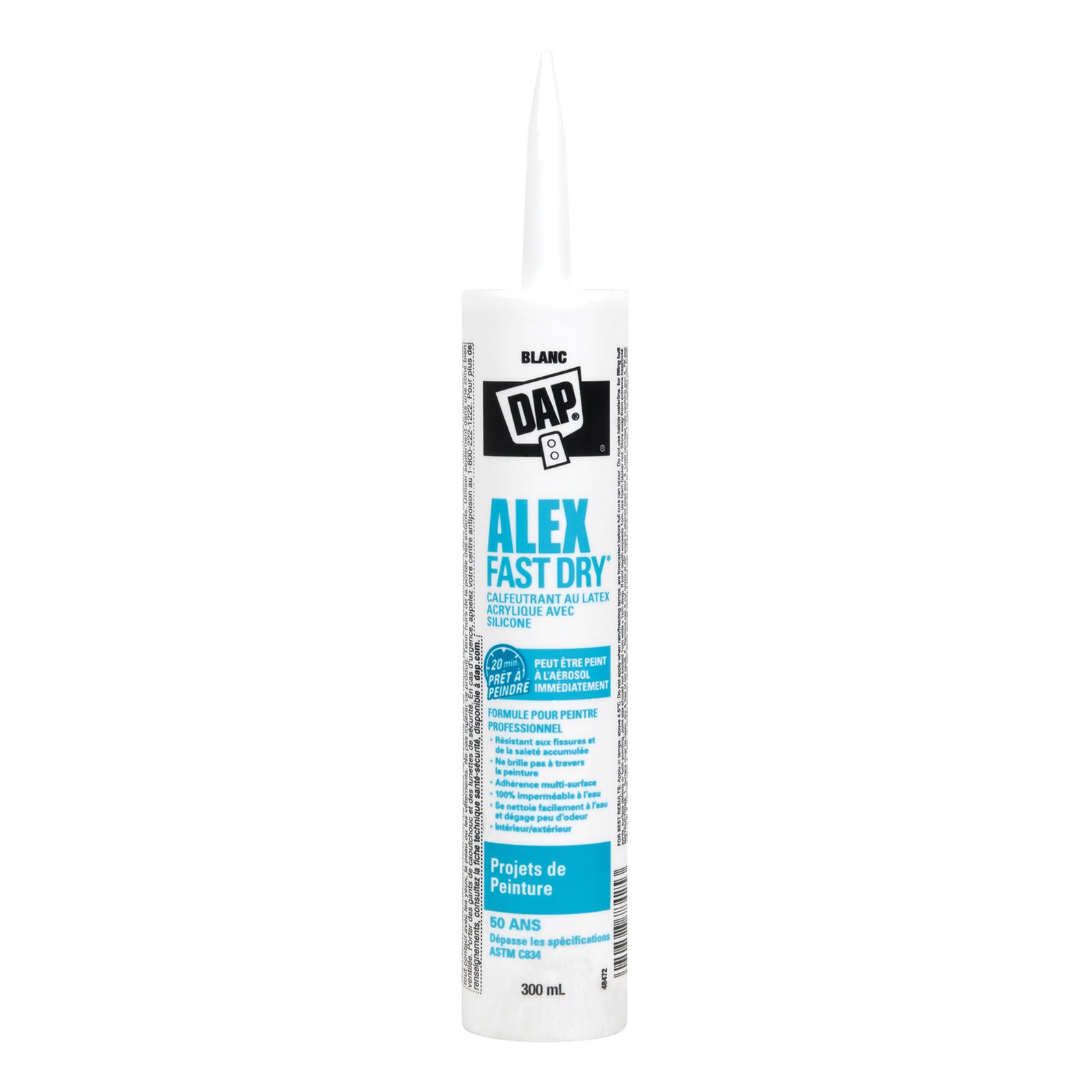 Caulking Indoor/Outdoor Plus Silicone, Acrylic Latex, 300 ml