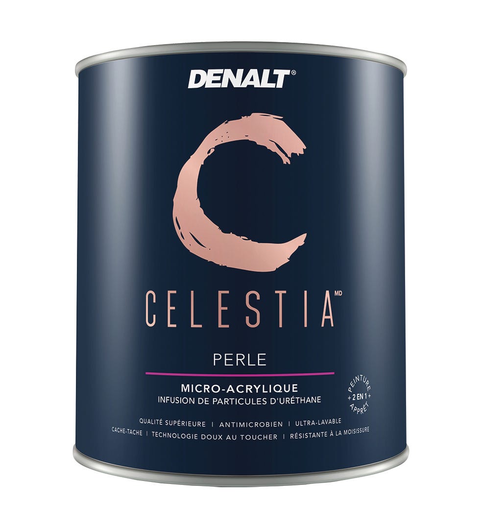 CELESTIA Paint and Primer, Pearl Finish, Pure White, Quart