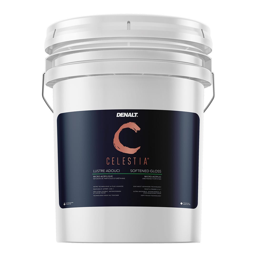 CELESTIA Paint and Primer, Softened Gloss Finish, Natural White, Pail