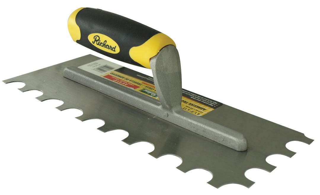 Ceramic trowel U"Nnotch 3/4 in x 1/2 in"