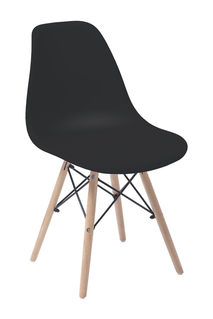 FLORENCE Polyurethane Accent Chair, Wooden Legs, black, 18 in. x 32 in. x 22 in.