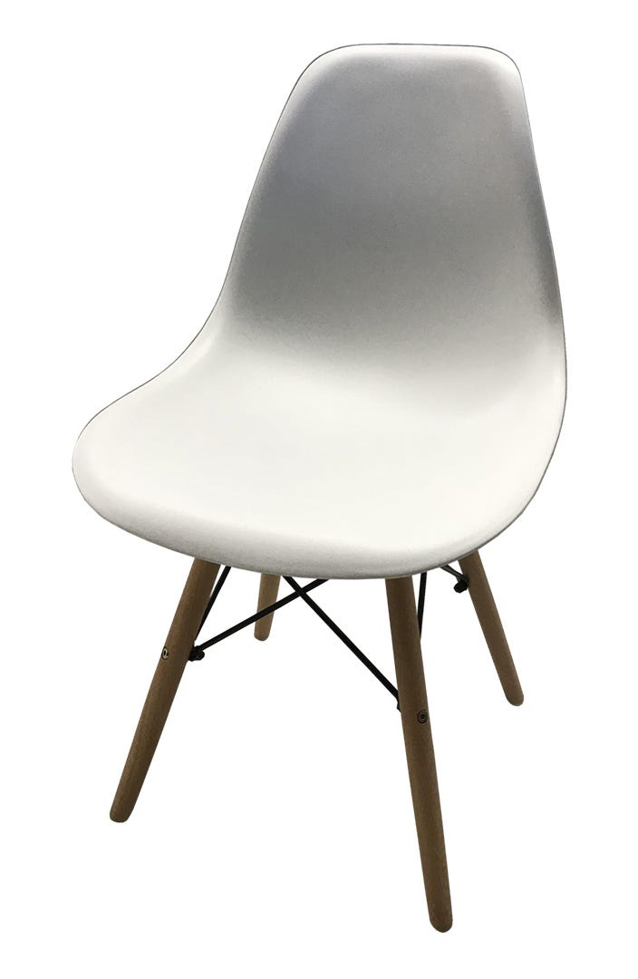 Florence Polyurethane Accent Chair, Wooden Legs, White