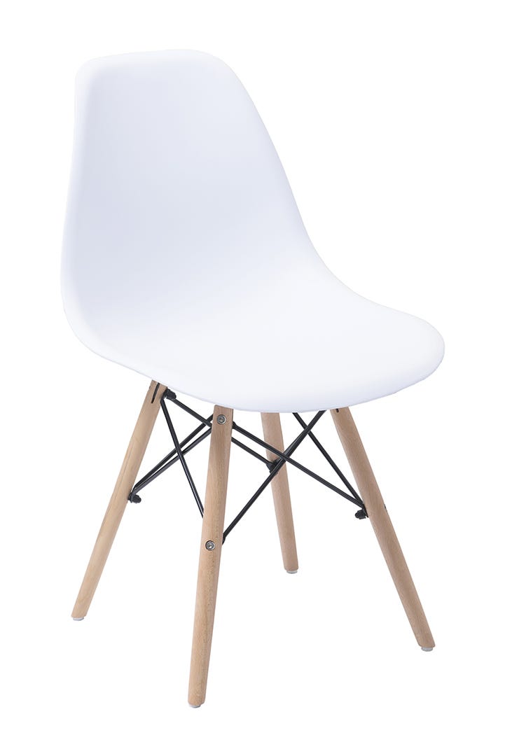 Florence Polyurethane Accent Chair, Wooden Legs, White