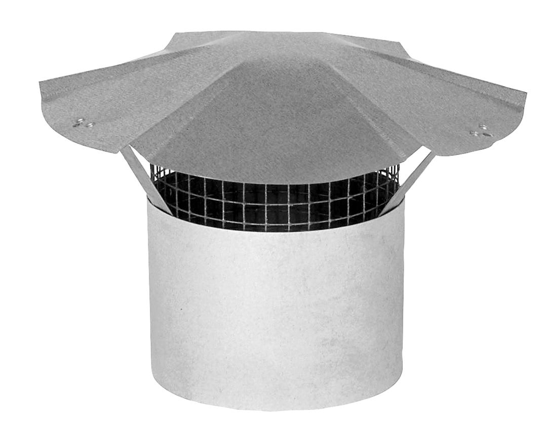 Galvanized Rain Cap with Arrestor, 8-in.