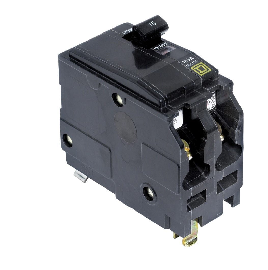 Circuit breaker double pole plug-on