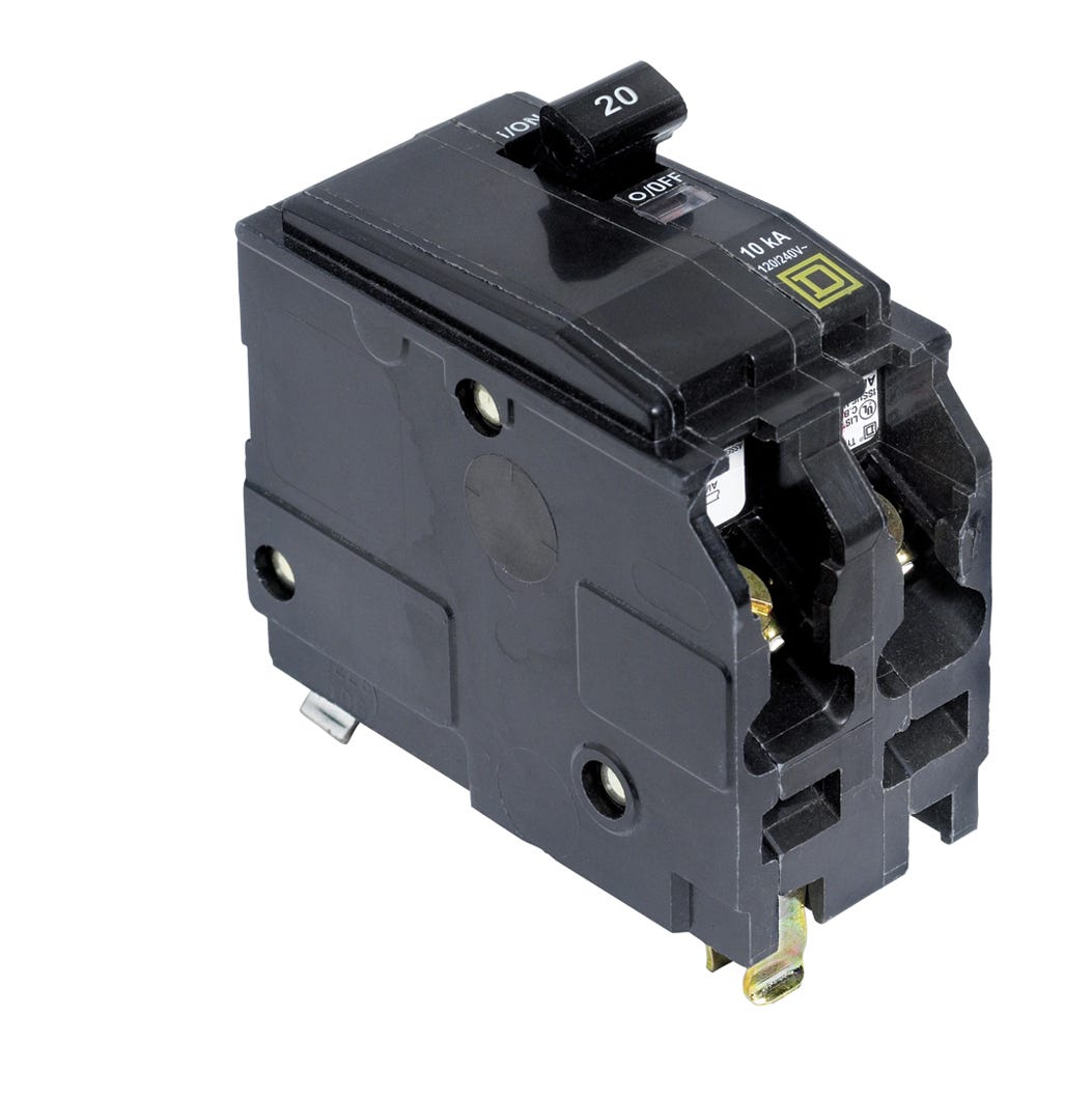 Circuit breaker double pole plug-on