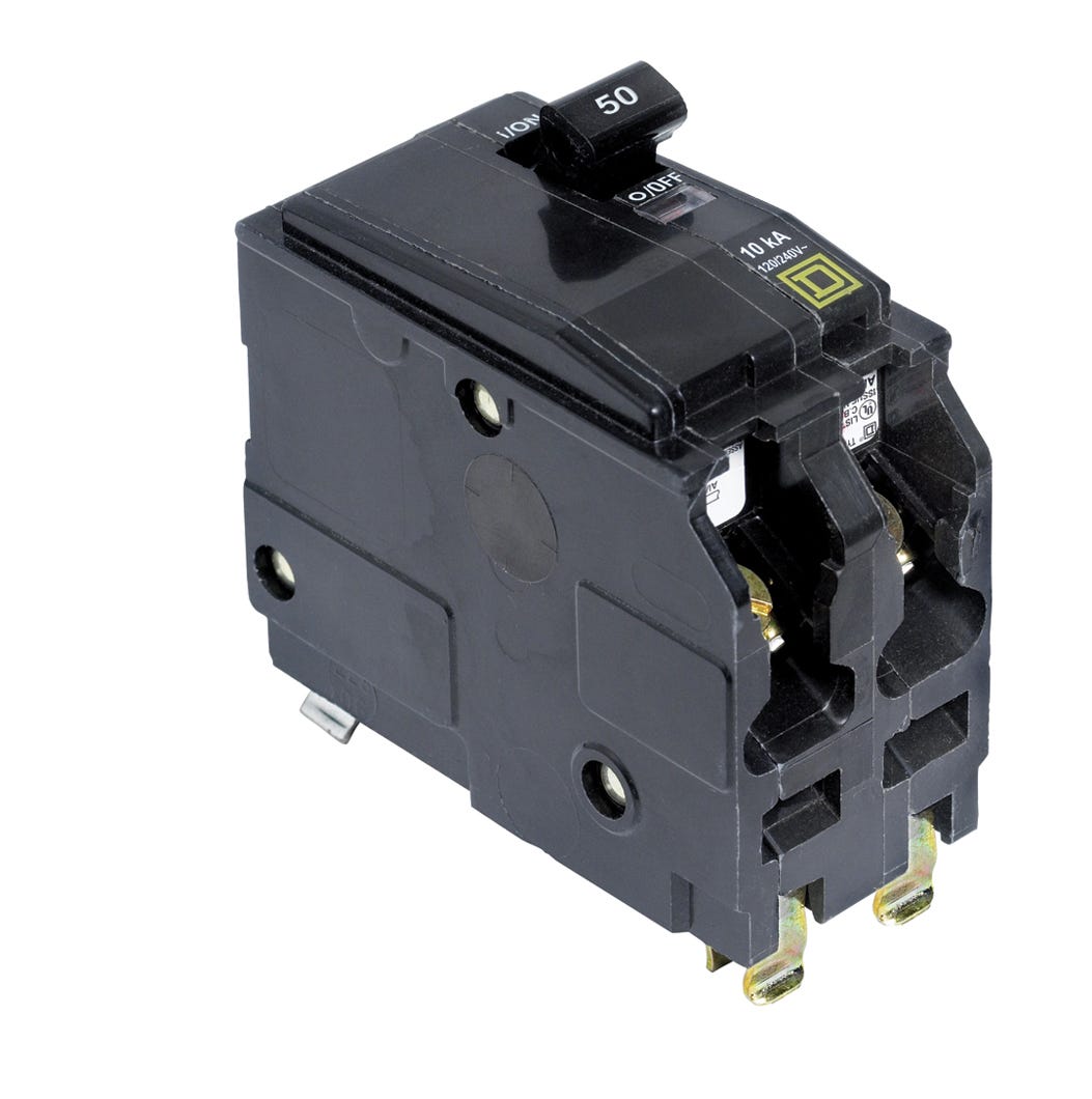 Circuit breaker double pole plug-on