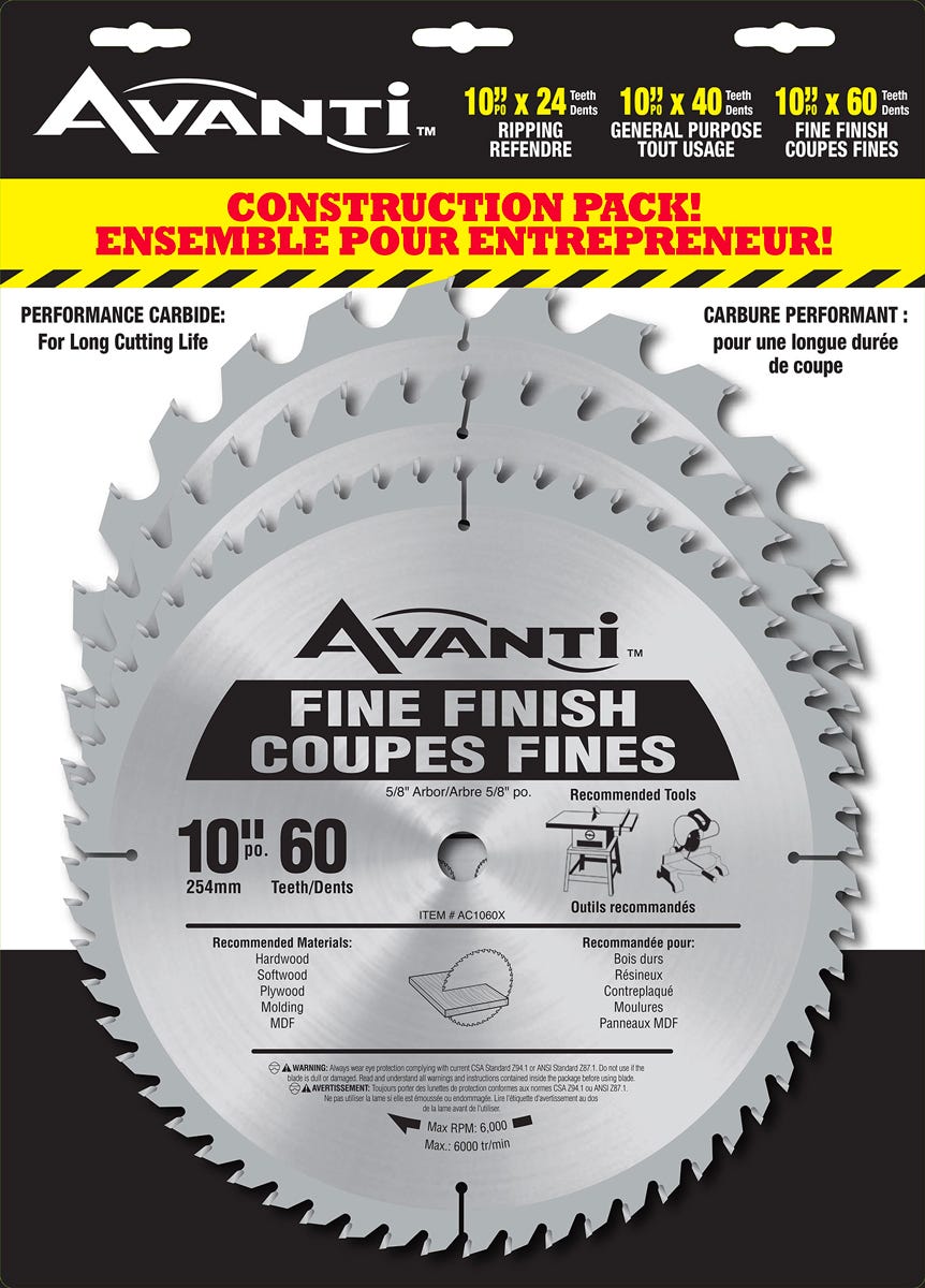 Avanti Circular Blade Set, 10", 3/pk