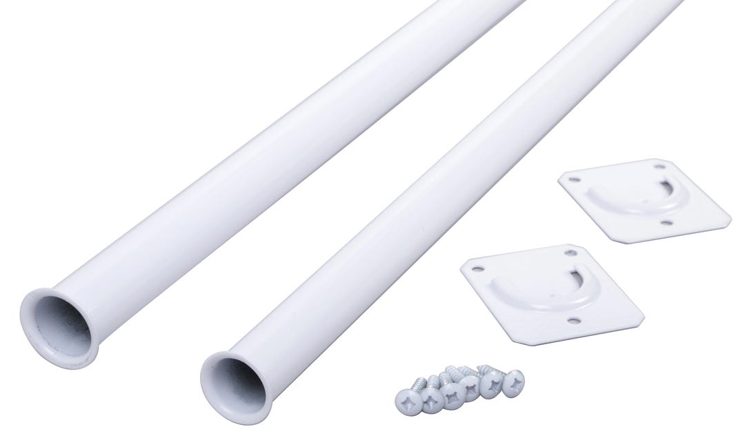 Heavy-Duty Closet Rod, Adjustable 30-in. to 48-in., White